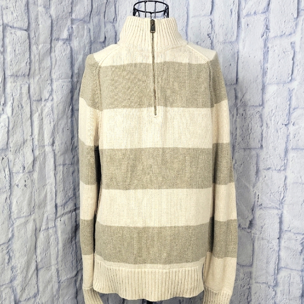 American Eagle Outfitters Gray and Cream Turtleneck‎ Sweater Medium